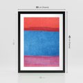 Plakat w ramie 30x40 - Migocące Formy - kolorowe akwarelowe pasy, odcienie czerwień - rama czarna