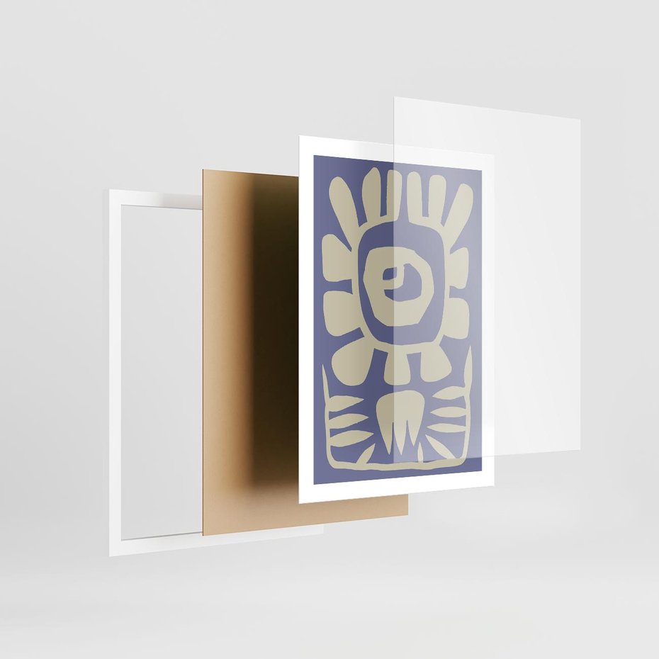 Plakat w ramie 50x70 - Widok Abstrakcyjny - skandynawski styl, plakat - rama biała