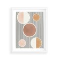 Plakat w ramie 40x50 - Rozplątane Granice - abstrakacyjna nowoczesna sztuka, koła okręgi - rama biała