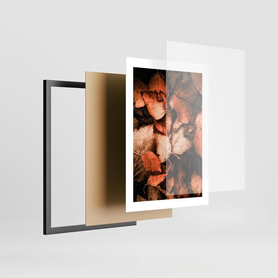 Plakat w ramie 30x40 - Jesienna Paleta - liście, jesień - rama czarna