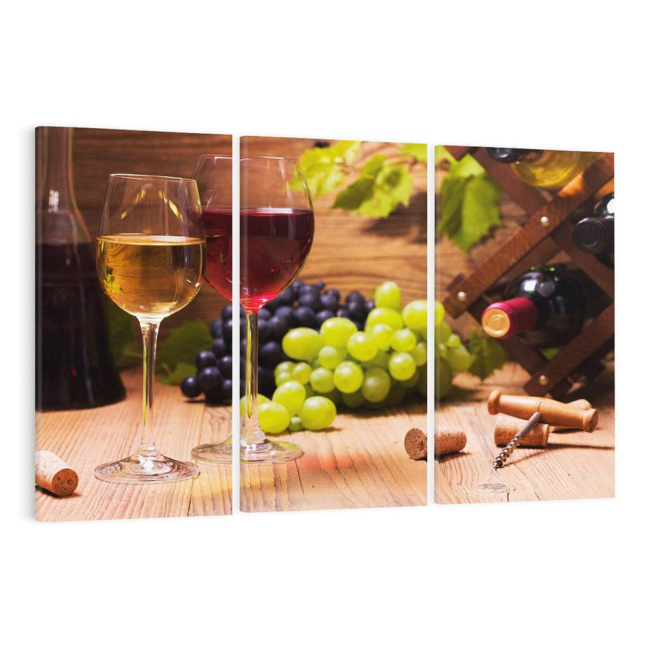 Obraz na płótnie 120x80 - owocowy raj - wino, winogrona