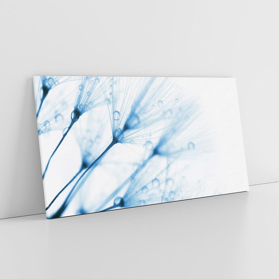 Obraz na płótnie 120x60 - Kwiat w kroplach wody - kwiat, krople