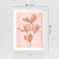 Plakat w ramie 40x50 - Przenikające Kształty - minimalistyczny plakat, pudrowe kwiaty - rama biała