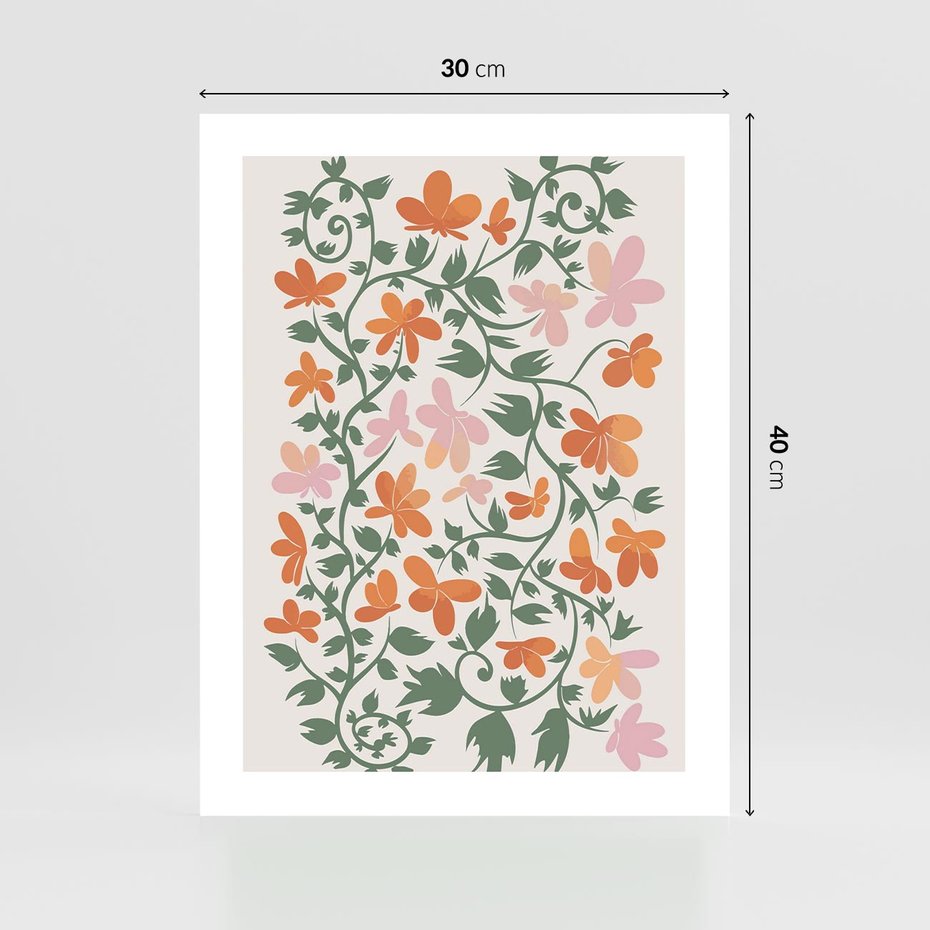 Plakat bez ramy 30x40 - Kwiatowa Refleksja - kwiaty polne, plakat