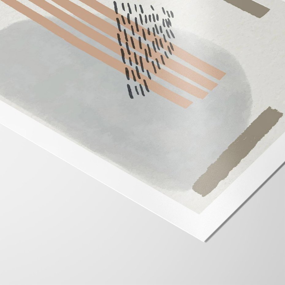 Plakat bez ramy 21x30 - Nowoczesna Abstrakcja: Delikatne Beże - abstrakcja, nowoczesna sztuka