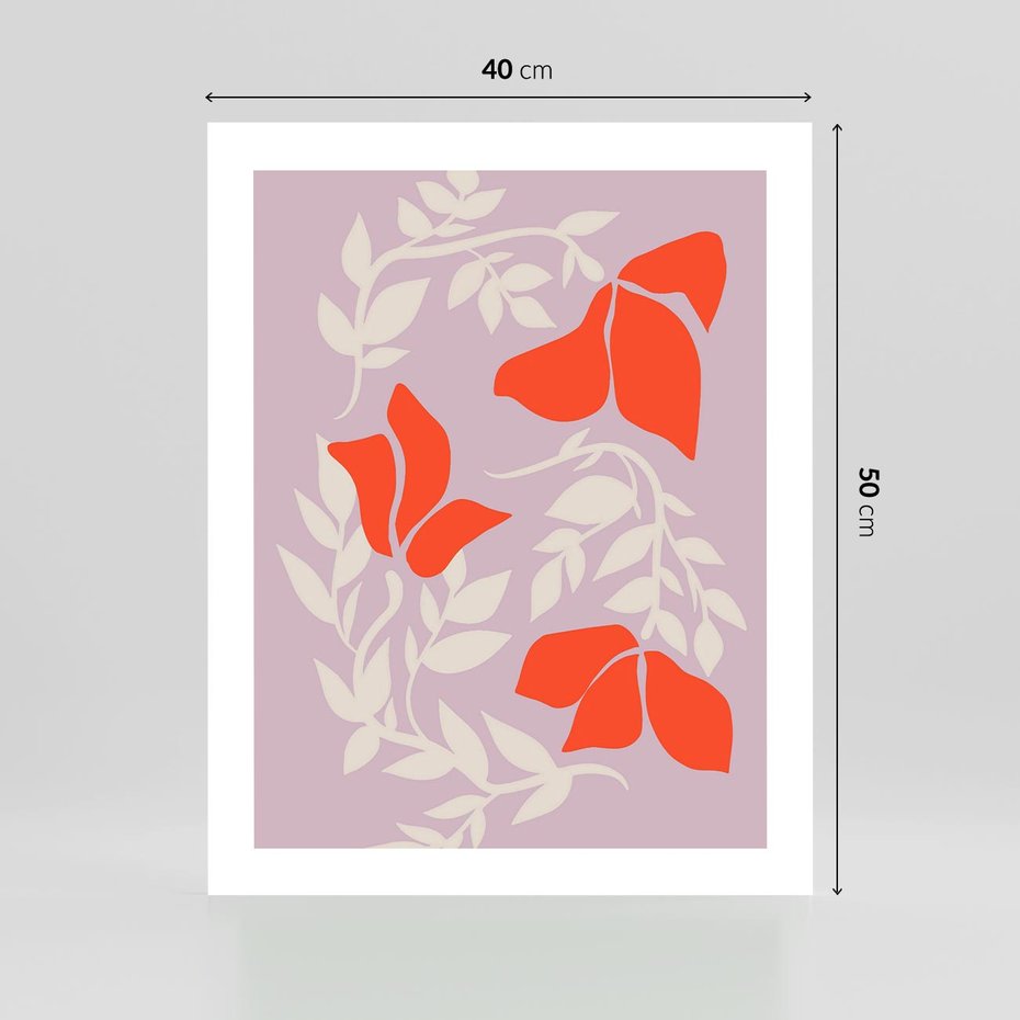 Plakat bez ramy 40x50 - Kwiatowa Kreatywność - nowoczesny plakat, roślinne motywy