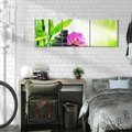 Obraz na płótnie 120x40 - Relaksujący świat SPA z kwiatami i bambusem - spa, kwiaty