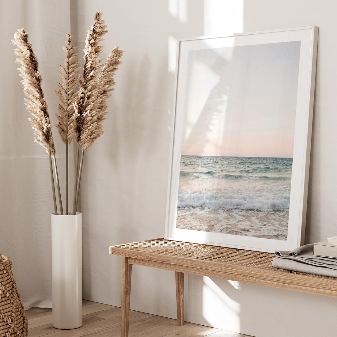 Plakat w ramie 30x40 - Morze i Fale - morze, fale - rama biała