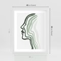 Plakat w ramie 40x50 - Zielony Profil - abstrakcja, zielony portret z profilu - rama biała