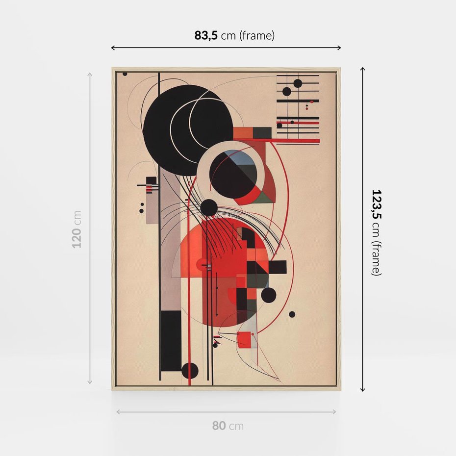 Obraz w ramie 80x120 - Rozbijające Granice Dźwięku - modernistyczny obraz, styl bauhaus - rama drewno