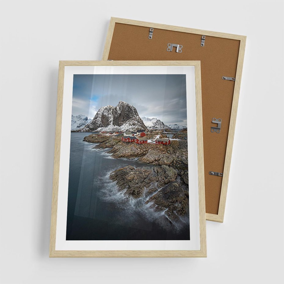 Plakat w ramie 50x70 - Skandynawia - górska odsłona - Skandynawia, góry - rama drewno