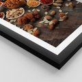 Plakat w ramie 40x50 - Szlachetne smaki kuchni - nasiona, bakalie - rama czarna