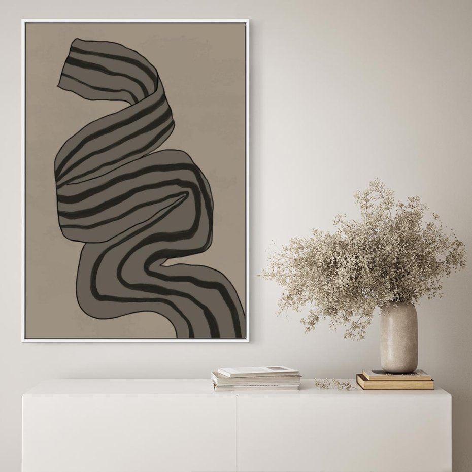 Obraz w ramie 80x120 - Niezwykłe Przesilenia - nowoczesna geometryczna sztuka, loftowe wnętrze - rama biała