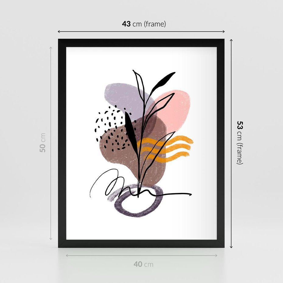 Plakat w ramie 40x50 - Bezgraniczne Impulsy - abstrakcja, sztuka nowoczesna - rama czarna