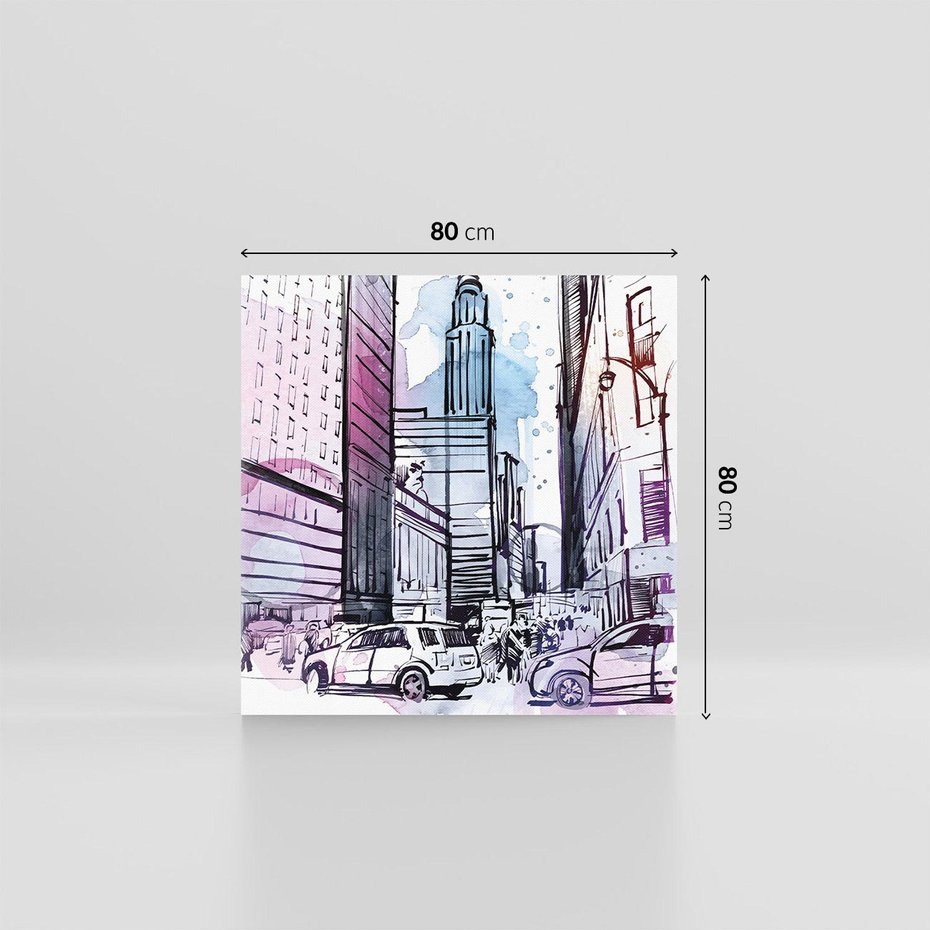 Obraz na płótnie 80x80 - Miasto ożywione pulsującym życiem - szkocja, miasto