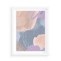 Plakat w ramie 50x70 - Rozmyte Akwarelowe Marzenia - abstrakcyjne akwarelowe plamy, pastele - rama biała
