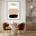 Obraz w ramie 50x70 - Zgeometryzowane Kształty - modernistyczny plakat, obłe kształty - rama czarna