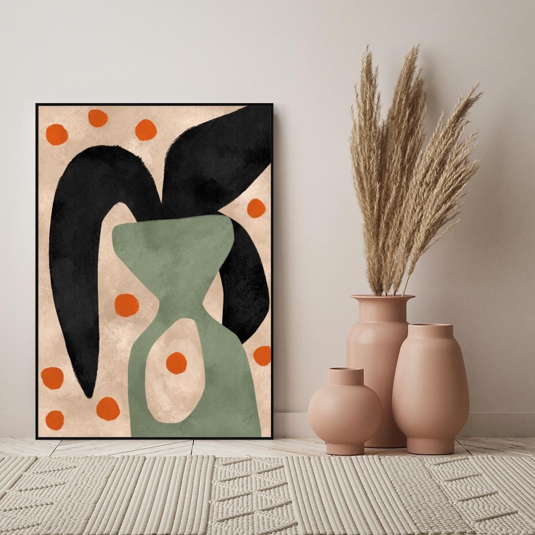 Obraz w ramie 70x100 - Impresje Boho - abstrakcyjny obraz, plakat - rama czarna