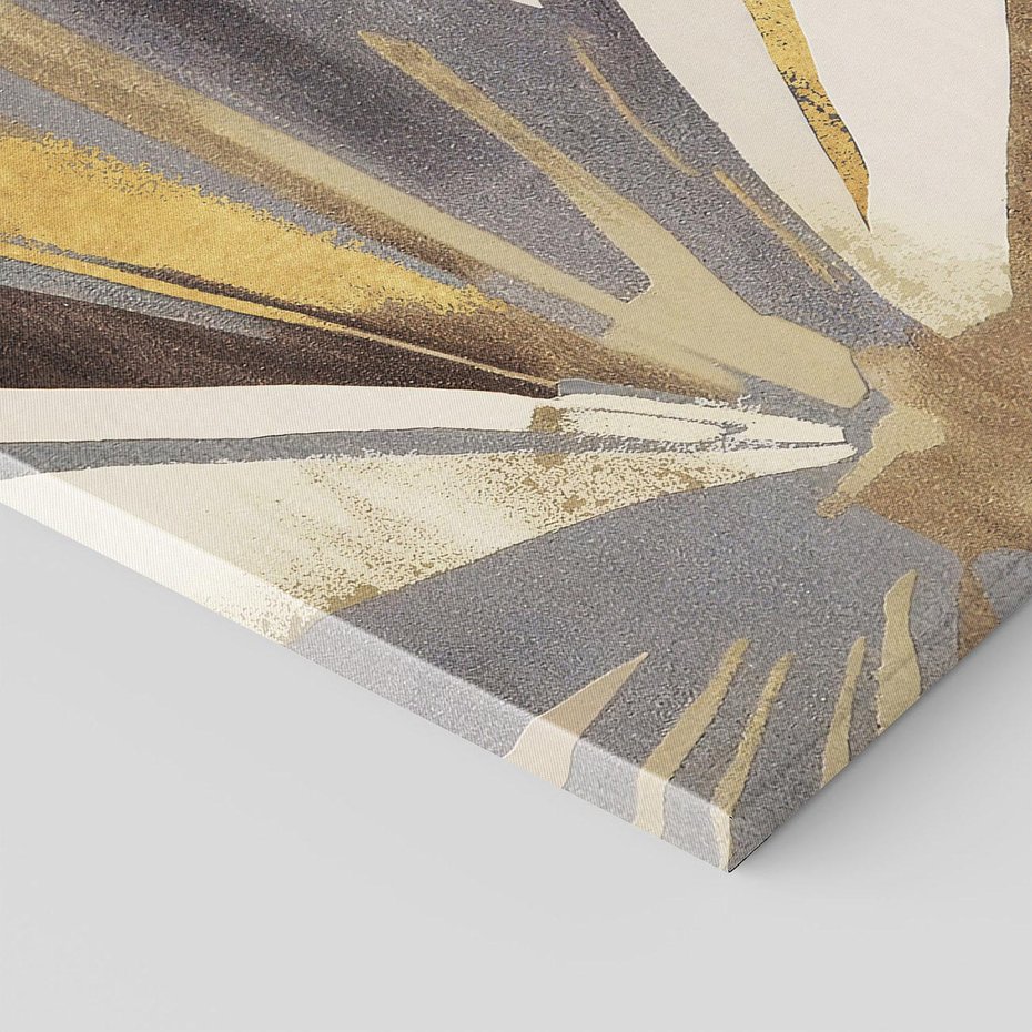 Obraz na płótnie 50x50 - Szept roślinnych emocji - olejna abstrakcja, złoto i brąz