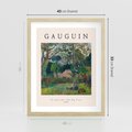 Plakat w ramie 40x50 - Gauguin: Reprodukcja i Typografia - Gauguin, reprodukcja - rama drewno