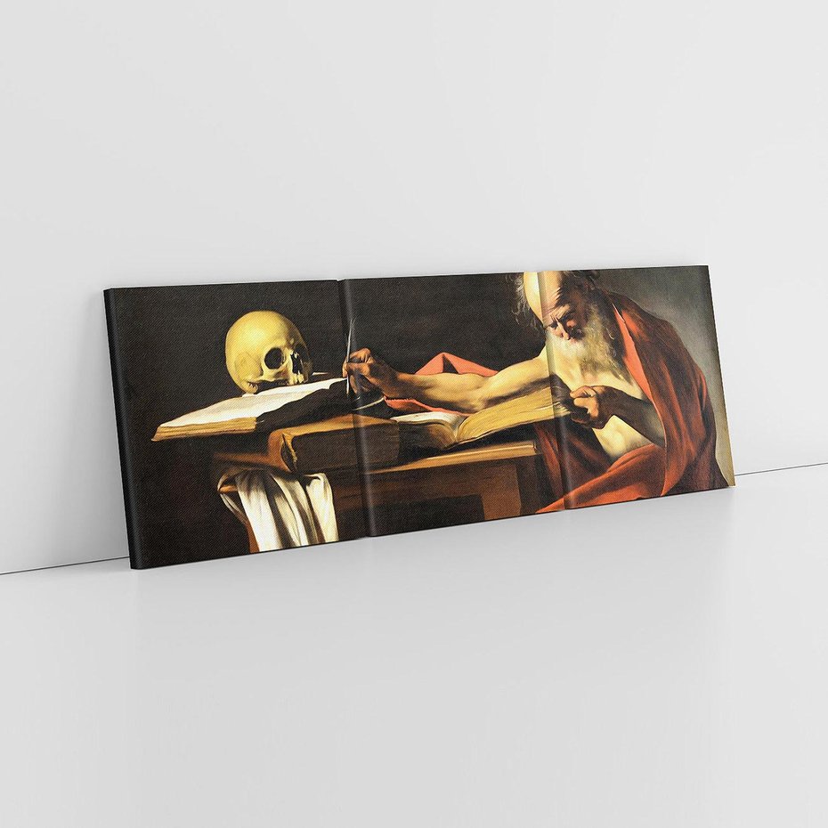 Obraz na płótnie 150x50 - "Św. Hieronim piszący" (1606), Caravaggio - Reprodukcja - reprodukcja, obraz na płótnie