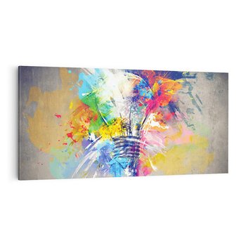 Obraz na płótnie 120x60 - Kolory Kreatywnej Koncepcji - abstrakcyjna grafika, szkic żarówki
