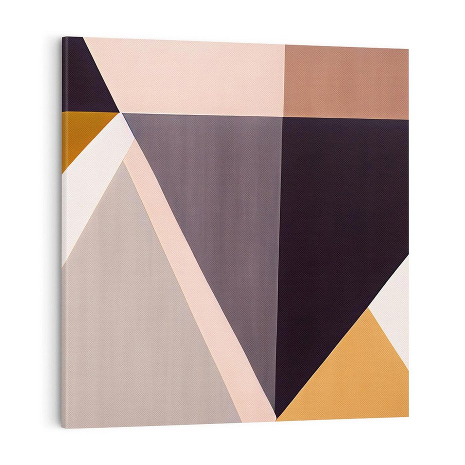 Obraz na płótnie 70x70 - Trójkąty Wnętrz - abstrakcja, geometryczne kształty