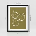Plakat w ramie 40x50 - Podróżne Barwy - figi, minimalistyczny styl - rama czarna