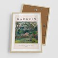 Plakat w ramie 50x70 - Gauguin: Reprodukcja i Typografia - Gauguin, reprodukcja - rama drewno