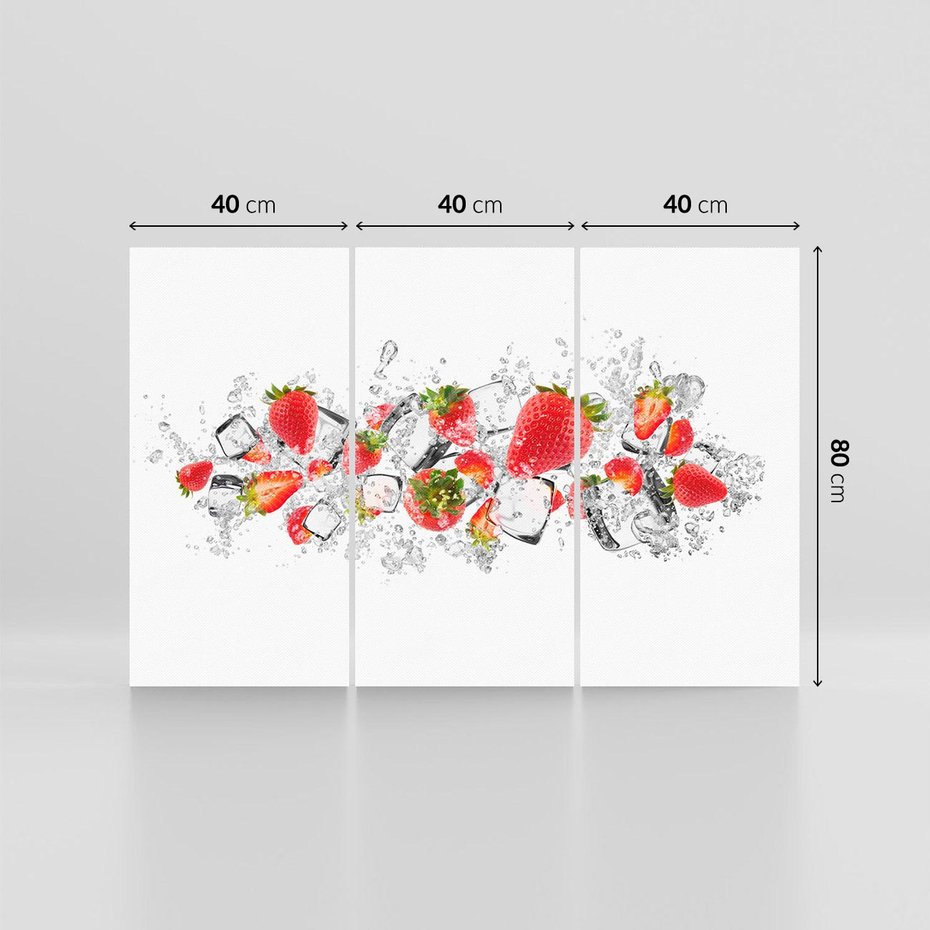 Obraz na płótnie 120x80 - Oaza świeżości: truskawki w wodzie - truskawki, woda