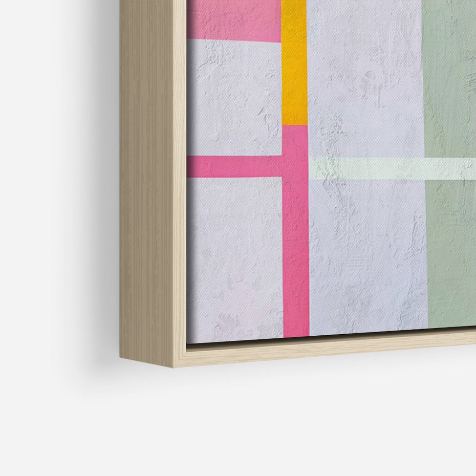 Obraz w ramie 80x120 - Rozbijające Granice Wyobraźni - abstrakcyjne geometryczne kształty, olejny obraz - rama drewno