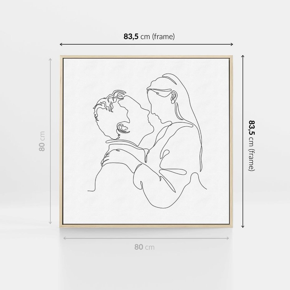 Obraz w ramie 80x80 - Bezgraniczne Tańce - para zakochanych, kobieta i mężczyzna - rama drewno