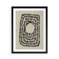 Plakat w ramie 50x70 - Zaklęte Wnętrza - boho plakat, czarne kropki kreski - rama czarna