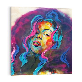 Obraz na płótnie 50x50 - Bujna Ekspresja - grafika komputerowa, przypomina obraz olejny