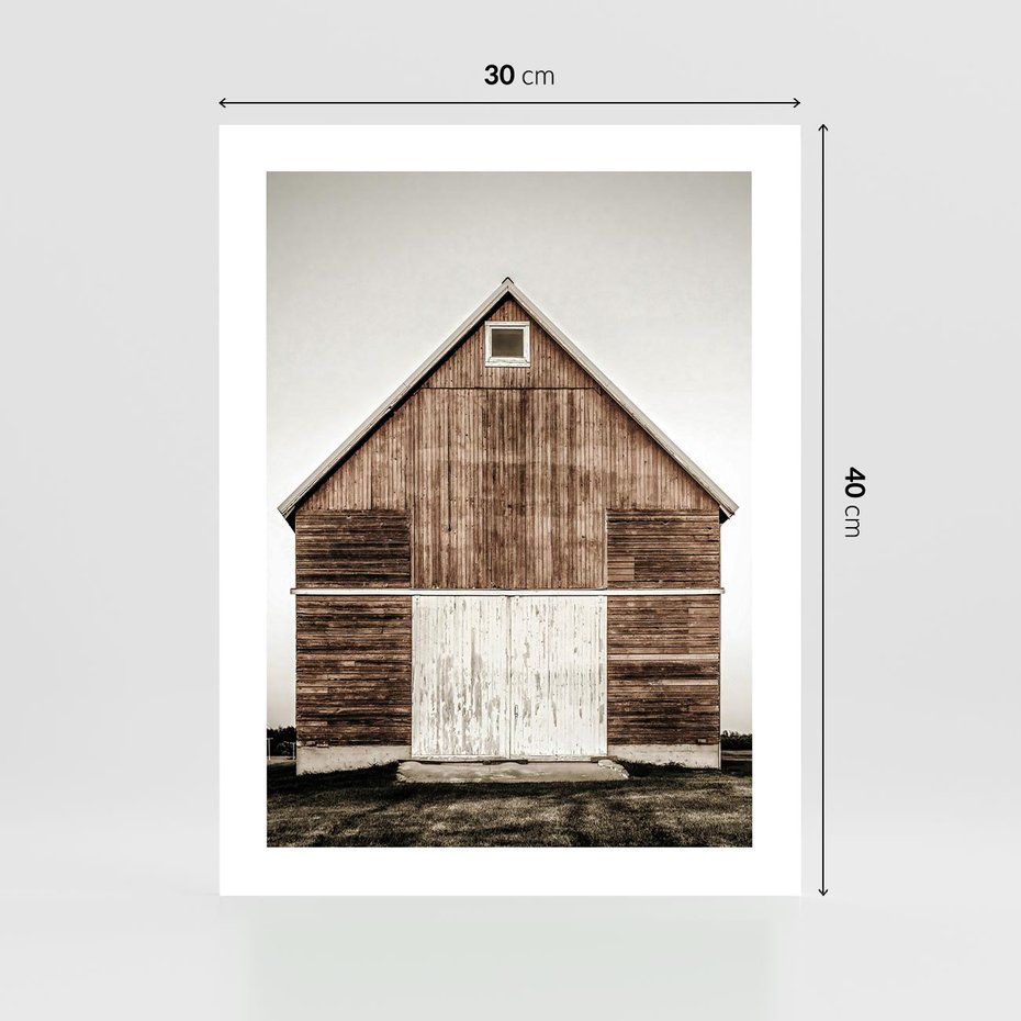 Plakat bez ramy 30x40 - Rustykalny Drewniany Domek - domek, drewniany dom