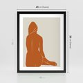 Plakat w ramie 40x50 - Kobieca Sylwetka w Stylu Modernistycznym - modernistyczny pakat, kobieca sylwetka - rama czarna