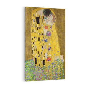 Obraz na płótnie 80x120 - "Pocałunek" (1907–1908) Gustav Klimt - Reprodukcja - reprodukcja, obraz na płótnie