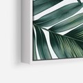 Obraz w ramie 80x80 - Ruchome liście czasu - liście palmy, tropikalne - rama biała