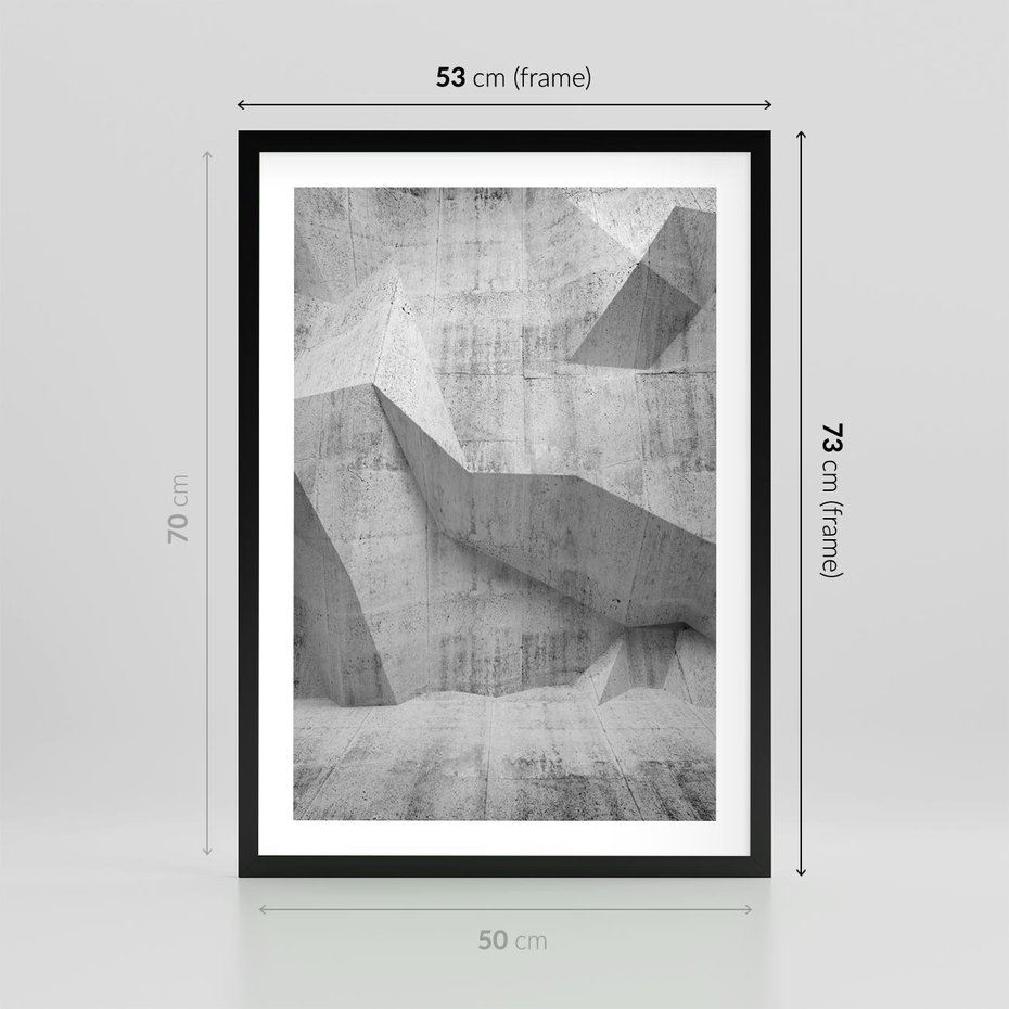 Plakat w ramie 50x70 - Geometryczna harmonia sztuki - geometria, sztuka - rama czarna