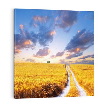 Obraz na płótnie 40x40 - Magiczna droga w lesie - droga, ścieżka