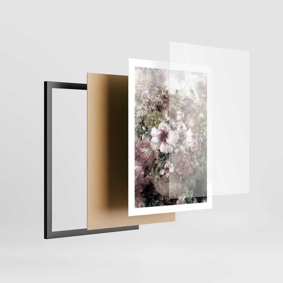 Plakat w ramie 50x70 - Piękno natury na płótnie - kwiaty, olejne - rama czarna