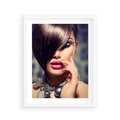 Plakat w ramie 40x50 - Kobiecy urok w makijażu i fryzurze - makijaż, fryzura - rama biała