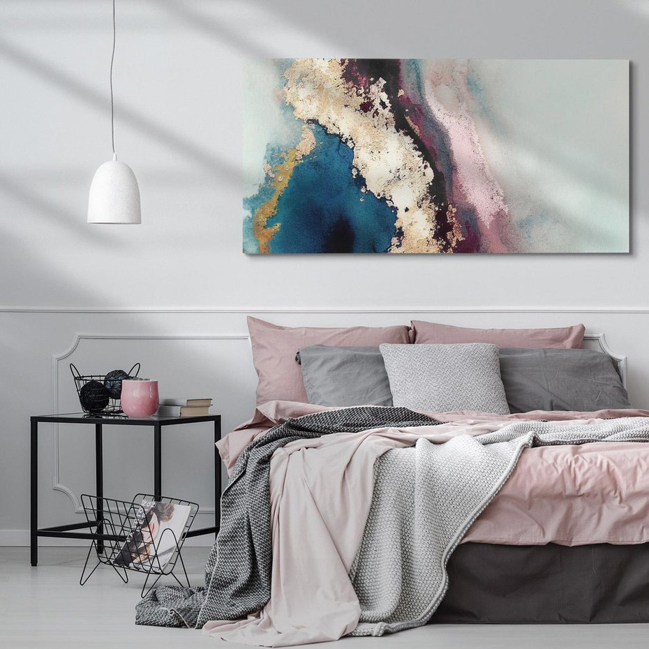 Obraz na płótnie 120x60 - Elegancki Impuls - abstrakcyjne plamy, rozlana farba