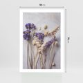 Plakat bez ramy 50x70 - Błękitno-Biała Harmonia - suszone kwiaty, błekitne