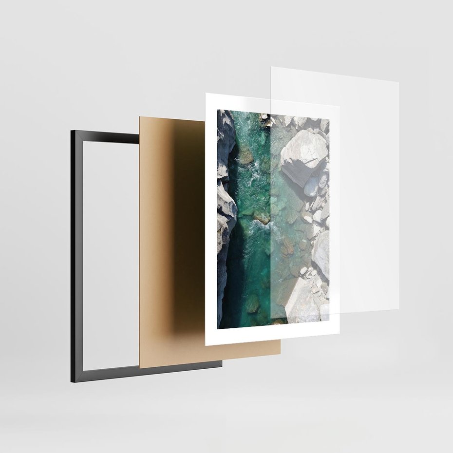 Plakat w ramie 30x40 - Spotkanie natury i siły - rzeka, skały - rama czarna