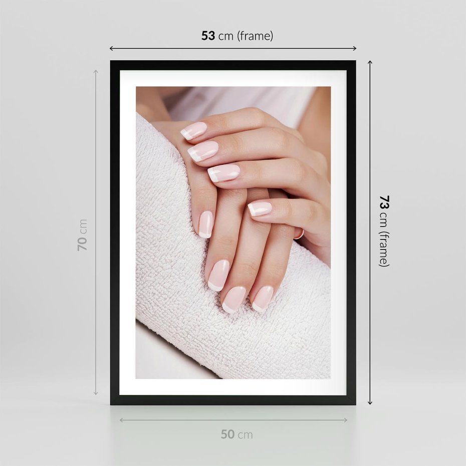 Plakat w ramie 50x70 - Piękno manicure - manicure, paznokcie - rama czarna