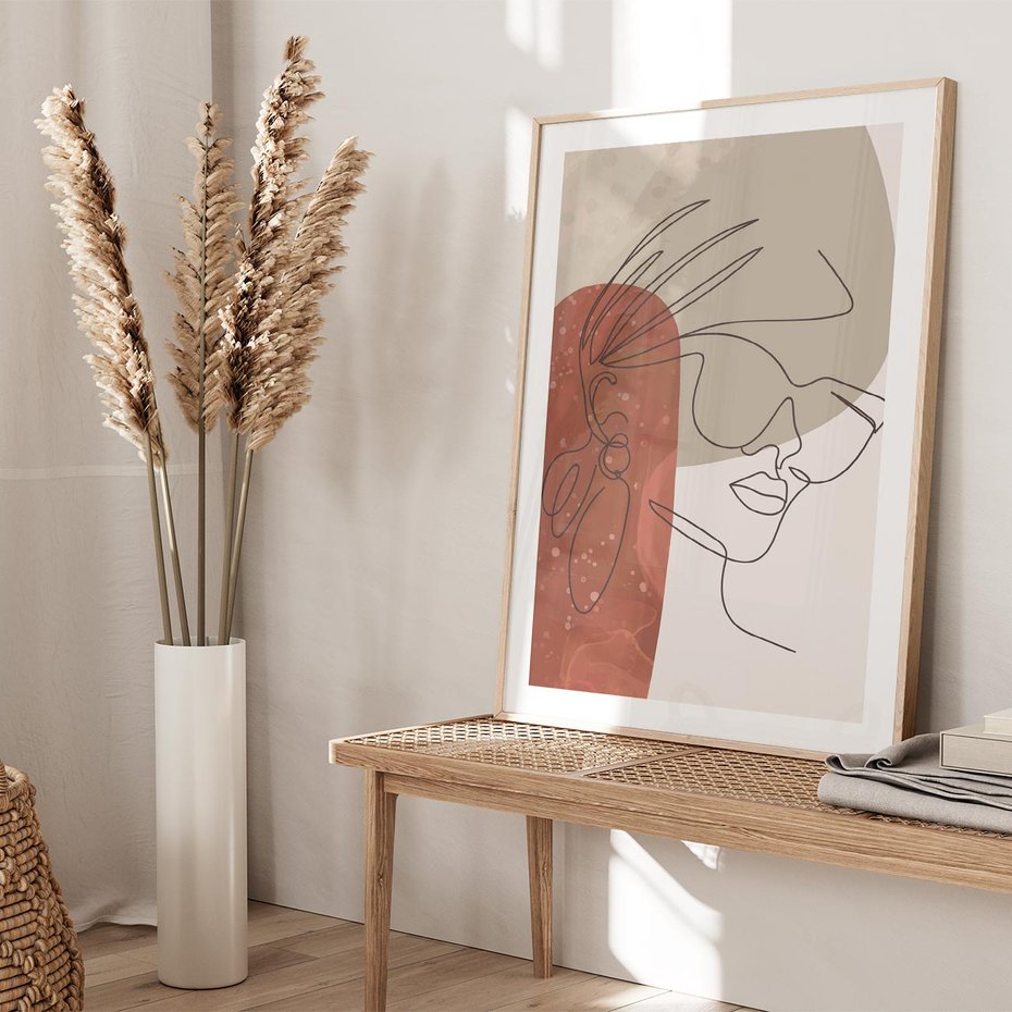 Plakat w ramie 30x40 - Kreatywność na Tle Plam - abstrakcyjna grafika, plamy - rama drewno