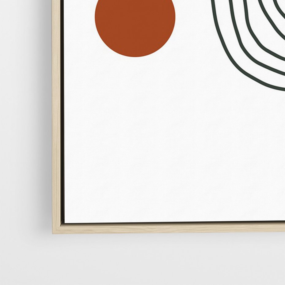 Obraz w ramie 50x70 - Kontury Harmonii - nieregularne linie, koła - rama drewno