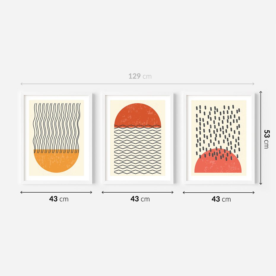 Zestaw obrazy w ramie 40x50 galeria - Graficzne, plakaty, nowoczesne - rama biała