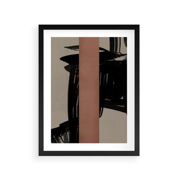 Plakat w ramie 30x40 - Niezwykłe Przeobrażenia - abstrakcja, czarne splatane linie - rama czarna